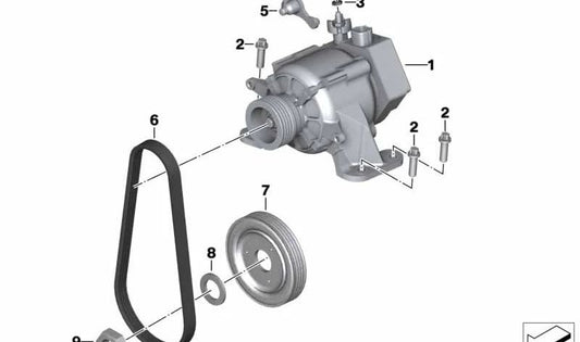 Alternador con polea de transmisión OEM 12317715081 para motos BMW R1200RT, R900RT, R1200R. Original BMW Motorrad.