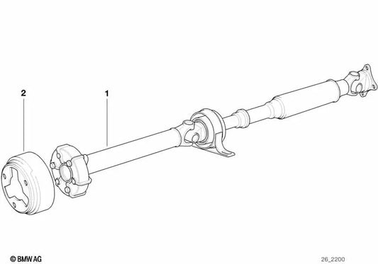 Asse di trasmissione per BMW E46, E90, E92, F30 (OEM 2611129664). BMW originale