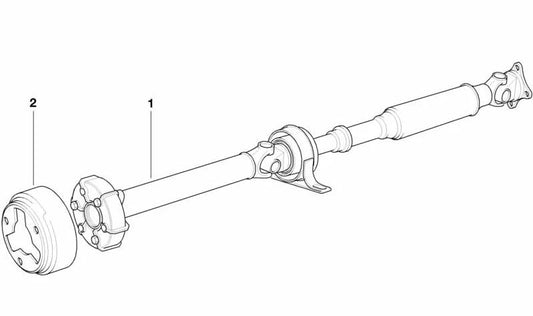 Árbol de transmisión (cardan) 5 marchas OEM 26111227445 para BMW E36 323i (todos los modelos compatibles: BF71, BF72, BJ71, BJ72, CB71, CB72, CP71, CP72, CG31, CT31). Longitud 1512 mm. Original BMW.