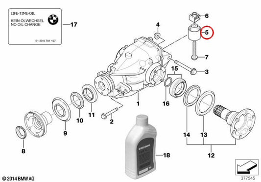 Amortisseur d’oscillation OEM 33107509341 pour BMW Série 3 E46 318td, 320td arrière. Original BMW.
