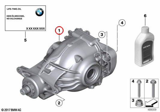 Differenziale posteriore OEM 33107577101 per BMW F07, F10, F12, F13, F01. BMW originale.