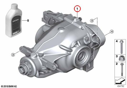 Diferencial traseiro OEM 33107618732 para BMW G05. BMW genuíno.