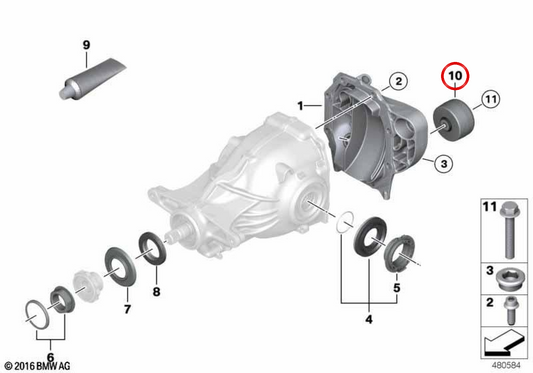 OEM -Differentialvibration Mordle 33108660052 für BMW G30, G31, G32, G61. Original BMW.