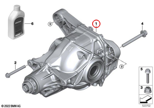 Différentiel arrière OEM 33108849918 pour BMW G07. BMW d'origine.