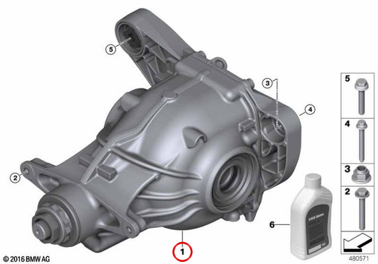 Differenziale posteriore OEM 33109846010 per BMW G30, G31. BMW originale.
