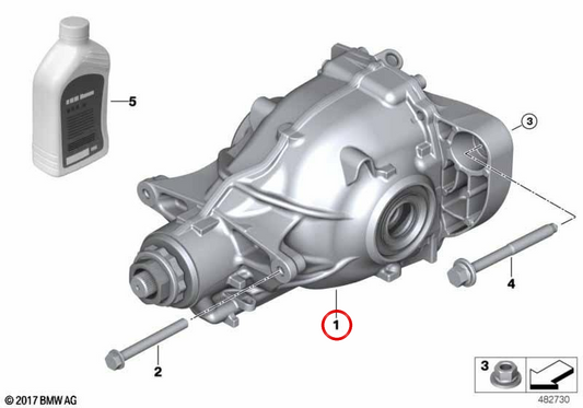 Diferencial trasero OEM 33109846351 205AL I=3,73 para BMW X3 G01, X3 G01 LCI sDrive20i, X3 20i 1.6. Original BMW.