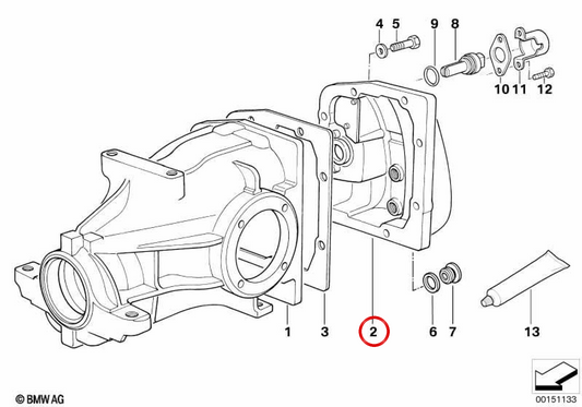 Tampa do diferencial OEM 33111212657 para BMW Z1. BMW genuíno.