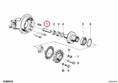 Silentblock diferencial trasero OEM 33111239084 para BMW E23, E24, E28, E30, E31, E32, E34, E36, Z3. Original BMW.