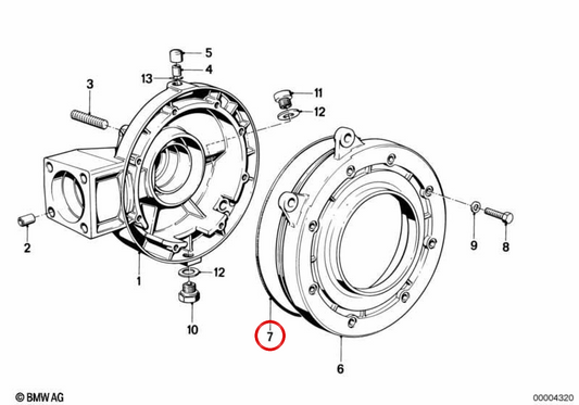 Anel toroidal do diferencial traseiro OEM 33111241257 para motos BMW R1100GS, R1150GS, R850R, K1200RS, K75, K100… e mais. Original BMW Motorrad.