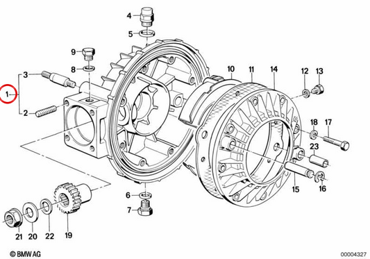 Carcaça do diferencial traseiro OEM 33111452033 para BMW E28, E30, E34, E24. BMW genuíno.