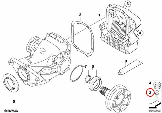 Vis hexagonal avec rondelle M10x82 OEM 33112282654 pour BMW E82 M Coupé, E90/E92/E93 M3 et MINI Countryman R60, Paceman R61. Original BMW et MINI