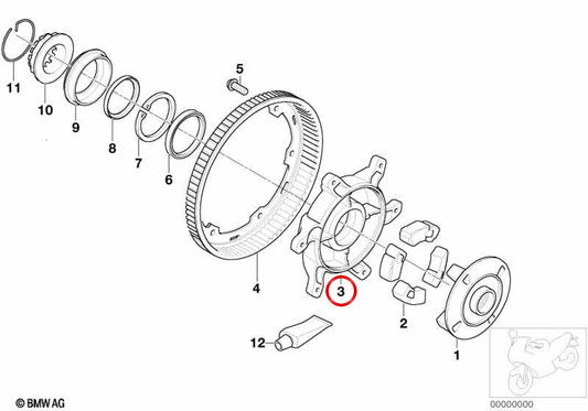 OEM-Differenzialgehäuse hinten 33117660001 für BMW Motorrad F 650 CS (K14) 2001-2005. Original BMW Motorrad.