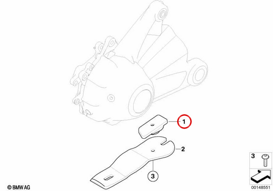 Corona OEM 33117696033 per moto BMW R1200GS, R1200RT, R1200R... e altre. BMW Motorrad originale.