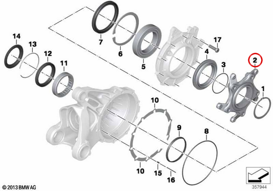 Bride de roue arrière OEM 33117722831 pour motos BMW R1200GS, R1200RT, R1200R, R nineT, K1200S, K1300R… et plus. Original BMW Motorrad.