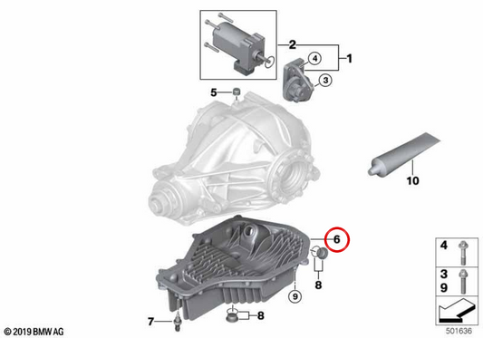 OEM -Ölschneider 33117856932 für BMW G87, G80, G81, G82, G83, F90, F91, F92, F93, F97, F98. Original BMW.