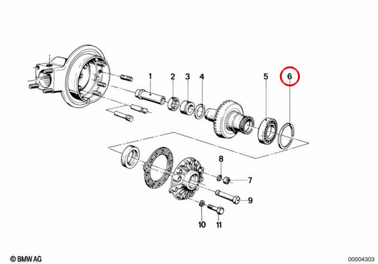 OEM Distancing Washer 331230539 pour BMW R50, R60, R75. BMW d'origine.