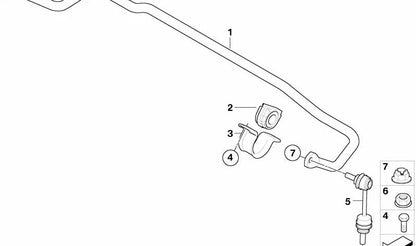 Silentblock Buje Barra Estabilizadora OEM 33556772082 para BMW E70, E71. Original BMW.