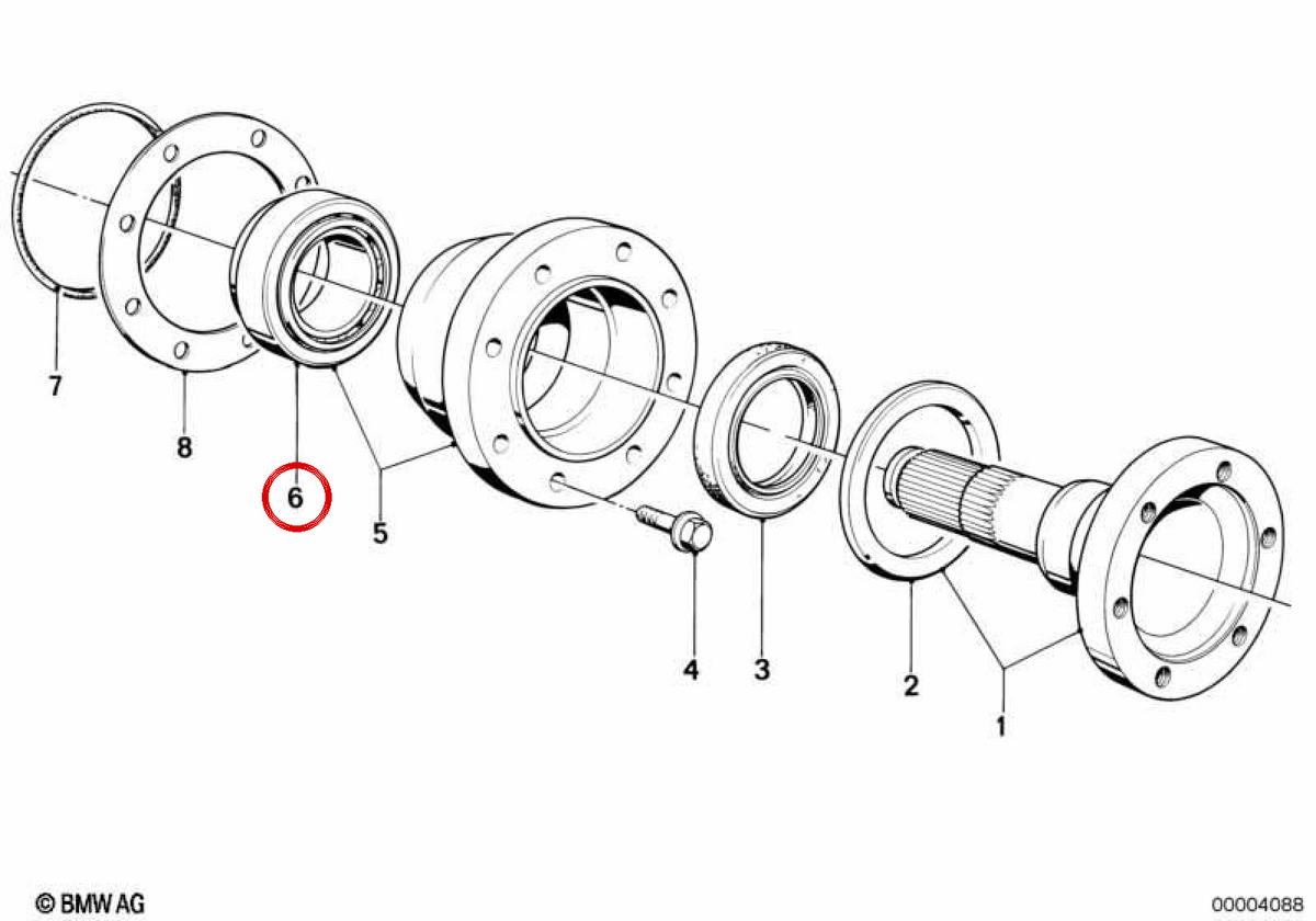 Rolling conico differenziale OEM 33131206448 per BMW E36, E28, E34, E24, E23, E32, E38. BMW originale.