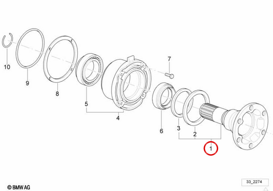 Flange de saída OEM 33131214077 para BMW E36, Z3. BMW genuíno.