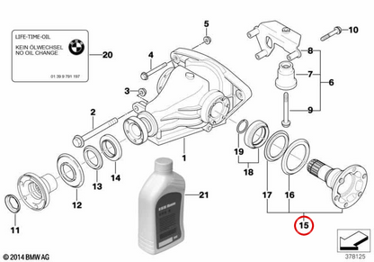Mitnehmerflansch Abtrieb OEM 33131214295 para BMW E46, E39, E60, E61, E83, E85. Original BMW.