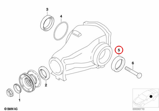 Retard différentiel OEM 33141213062 pour BMW E34. BMW d'origine.