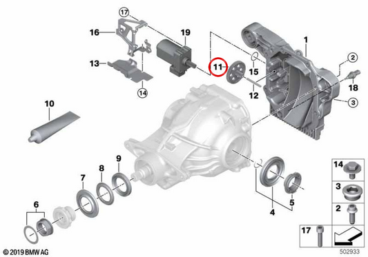 Équipement intermédiaire OEM 33148682487 pour BMW G42, G20, G21, G22, G23, G26, G30, G14, G15, G16, G01, G45, G02, G05, G18, G06, G07, G29. BMW d'origine.