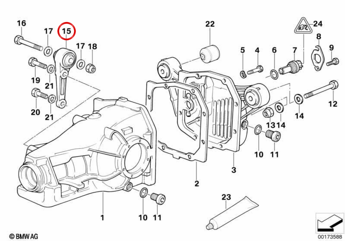OEM 33171090117 Supporto differenziale posteriore per BMW E31. BMW originale.