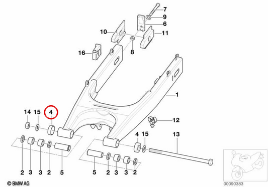 OEM hintere Anschlagscheibe 33177654293 für BMW Motorrad F 650 GS, F 650 GS Dakar, G 650 GS, G 650 GS Sertao... und mehr. Original BMW Motorrad.