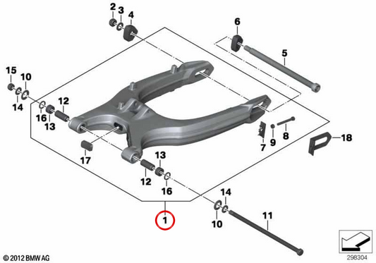 Bras oscillant arrière noir OEM 33178549120 pour motos BMW F 700 GS, F 650 GS, F 800 GS, F 800 GS Adventure. BMW Motorrad d'origine.