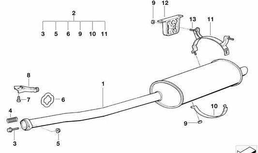 BMW Clamp 3 E36 (OEM 18101723709). Original BMW
