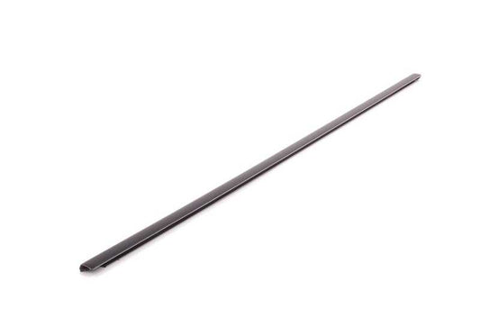 Moldura exterior delantera izquierda OEM 51218201469 para BMW E38. Color negro. Original BMW.