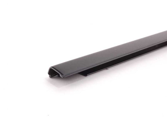 Moldura exterior delantera izquierda OEM 51218201469 para BMW E38. Color negro. Original BMW.