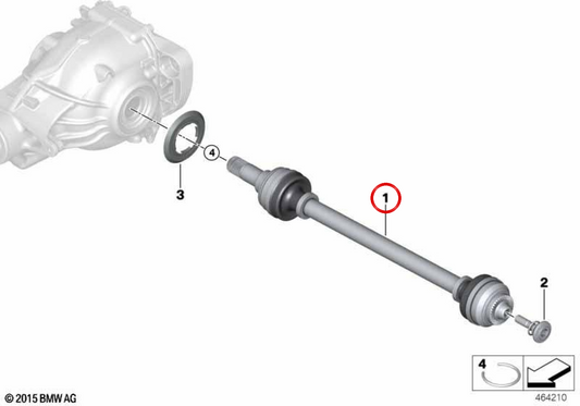 Asseau de transmission arrière droite pour la série BMW 3 G20, 4 G23 Series, Z4 G29 (OEM 33205A74AC8). BMW d'origine