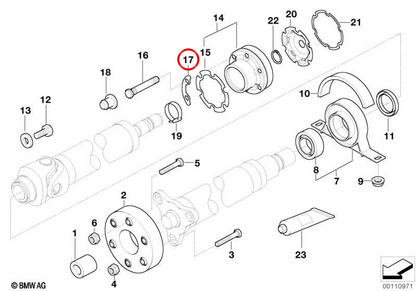 Rondella di regolazione OEM 33207572717 per BMW E81, E82, E87, E88, E21, E30, E36, E46, E90, E91, E92, E93, E12, E28, E34, E39, E60, E61, E63, E64, E32, E38, E65, E66, E84, E83, E53, E70, F15, E71, F16, Z1, Z3, E85, E86, E89. BMW originale.