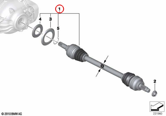 Izquierdo OEM Palier posteriore 33207612799 per BMW F25, F26. BMW originale.