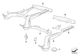 Longarina traseira direita OEM 41118152996 para BMW Série 8 E31, 840Ci, 850Ci... e muito mais. BMW genuíno.