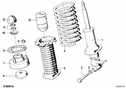 Poder de choque traseiro esquerdo para BMW E28, E24 (OEM 37121126753). BMW original.