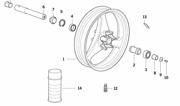 Arandela distanciadora OEM 36311450834 para motos BMW R65, R80, R100, K1, K100, K1100... y más. Original BMW Motorrad.