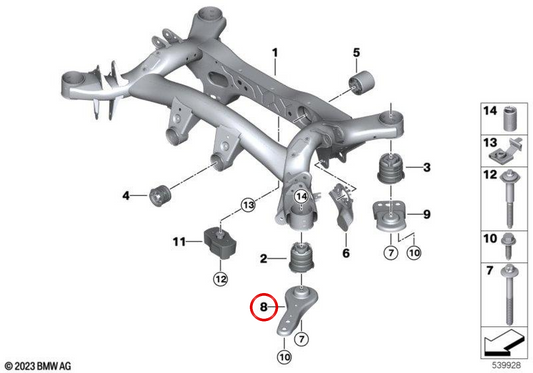 OEM 33306876802 ARME DE SUSPENSION arrière pour BMW G42, G20, G21, G28, G23. BMW d'origine.
