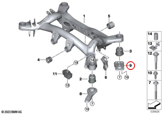 Traction bars for BMW 3 Series G20, G21, G28, 4 Series G22, G23, G26 (OEM 33306876805). Original BMW