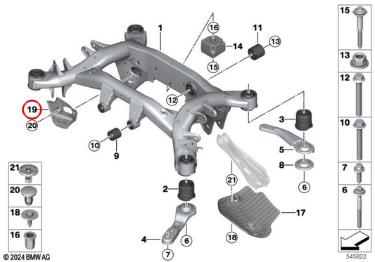 Izquierdo OEM arrière arrière arrière 33306886647 pour BMW G01, G08, F97, G02, F98. BMW d'origine.