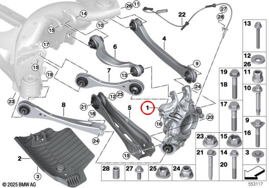 Tuyau arrière droit OEM 33306886950 pour BMW G08. BMW d'origine.