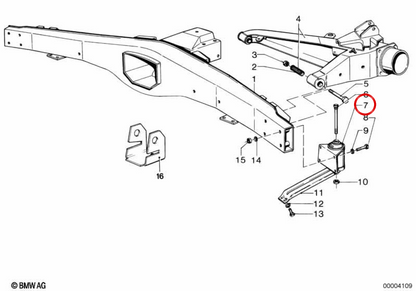 Silentblock Support Izquierdo OEM 33311108755 for BMW E12, E24. Original BMW.