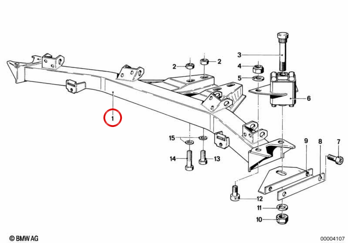 Subchassis posteriore OEM 33311121758 per BMW E21. BMW originale.