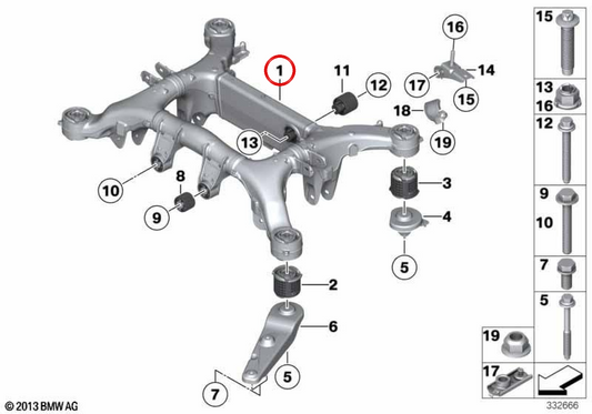 Sous-capteurs arrière OEM 3331679466 pour BMW F01, F02, F04. BMW d'origine.
