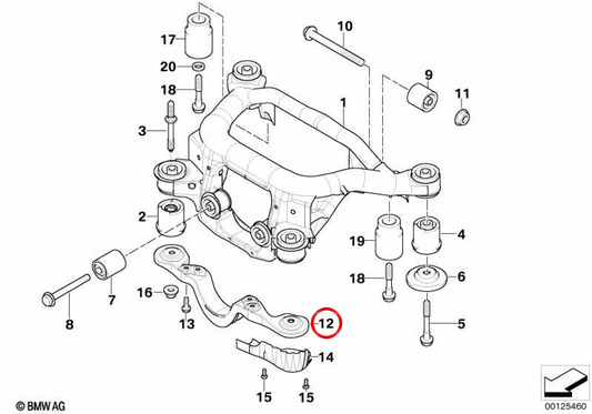 OEM 33321095990 braccio di sospensione posteriore per BMW E46. BMW originale.