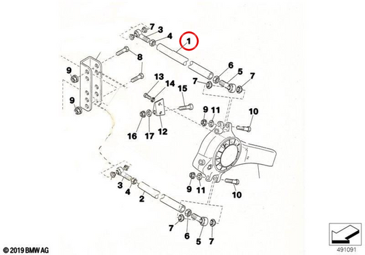Braço de suspensão traseira OEM 33322270997 para BMW E36, Z3. BMW genuíno.