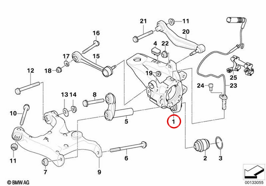 Bague arrière droite OEM 3332283376 pour BMW E61. BMW d'origine.