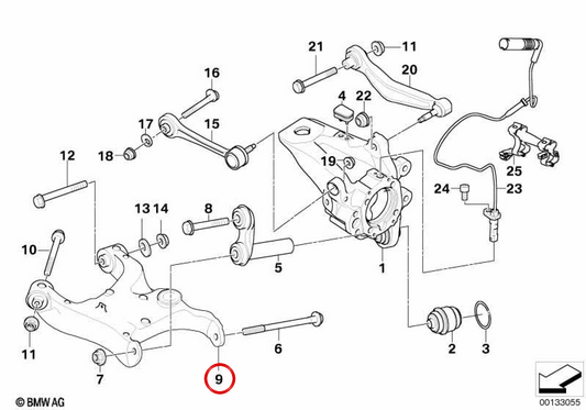 Right oscillating arm 33326758714 for BMW E61. Original BMW.