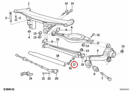 Rondella eccentrica posteriore OEM 33326760363 per BMW E36, E46, Z1. BMW originale.
